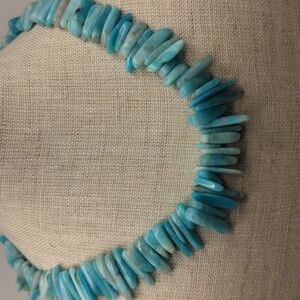 Aqua Blue Amazonite Beaded Necklace 18"+3"   New, Handcrafted,  Custom Nuggets